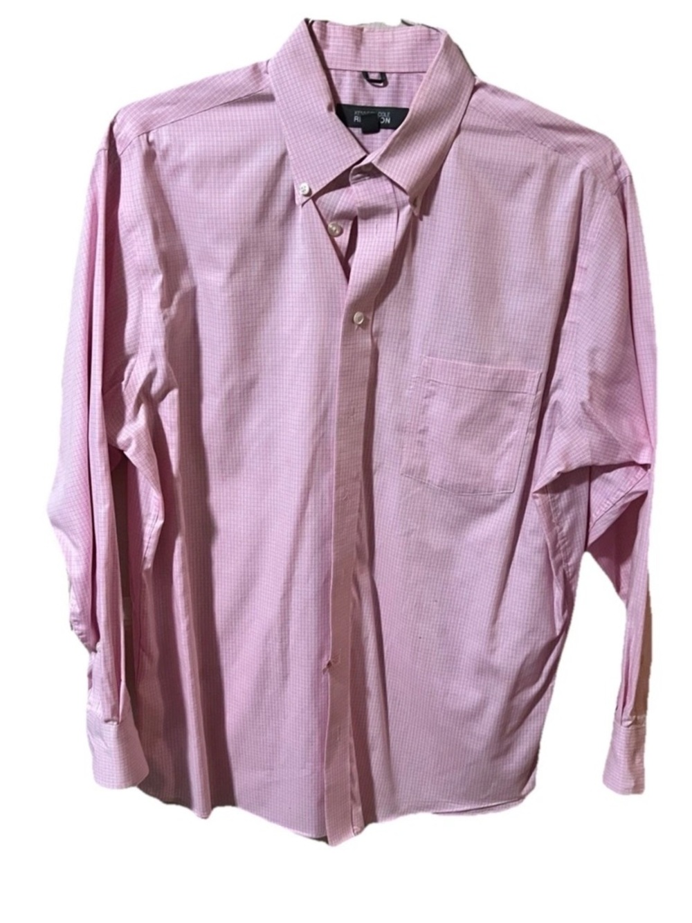 Kenneth Cole Reaction Dress Shirt Mens‎ Size L 16.5 32-33 Pink Long Sleeve